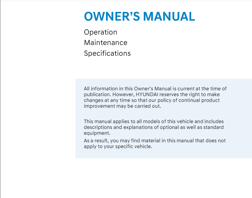 2024 Hyundai Elantra Owner’s Manual